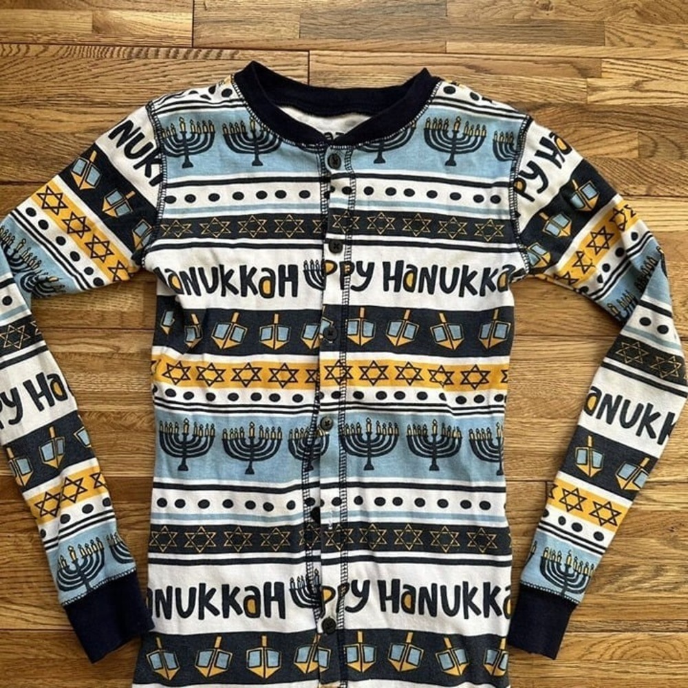 Lazy One Happy Hanukkah Kid‎ Onesie Menorah Flapjack Size 10 - Picture 4 of 7